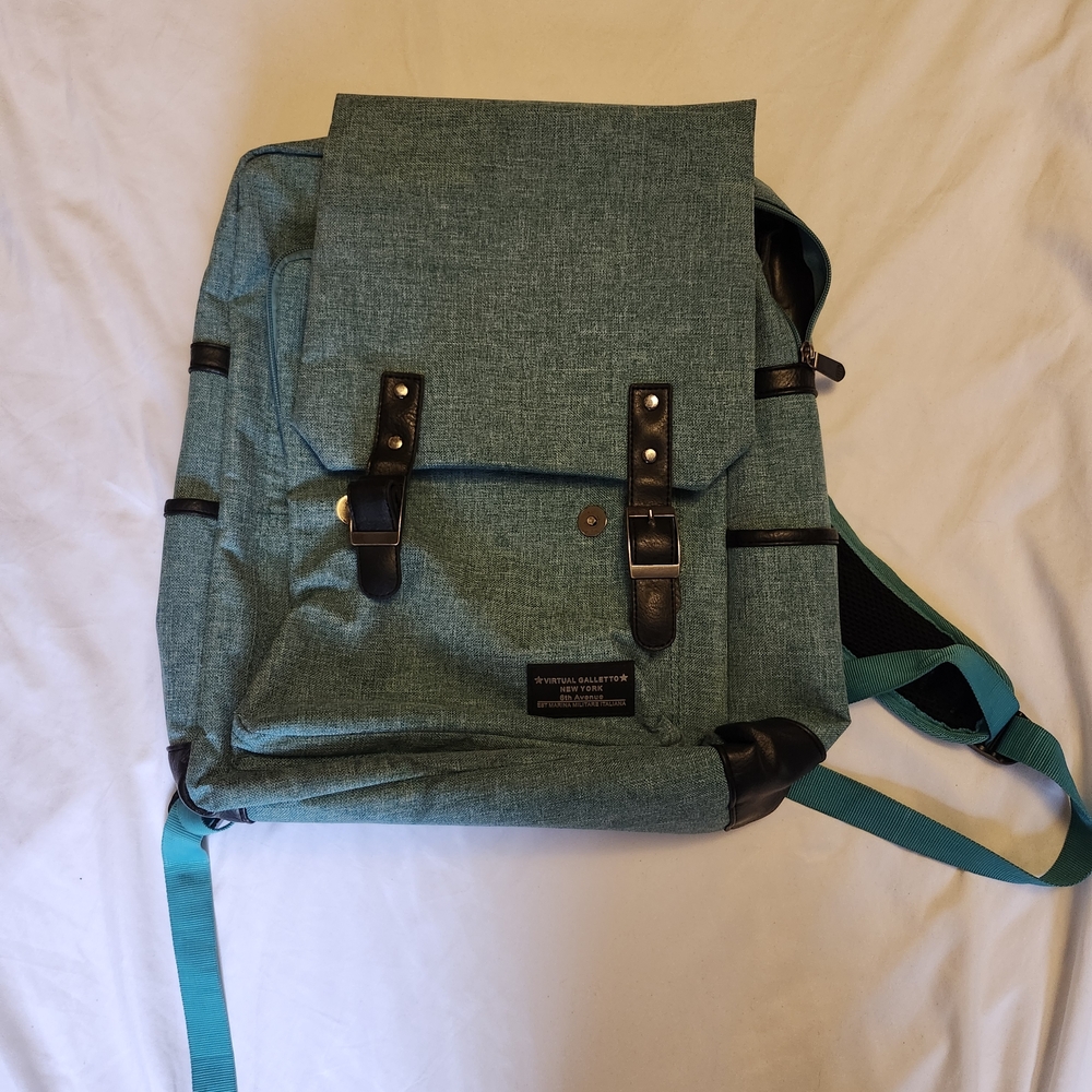 Teal Backpack with Black Accents